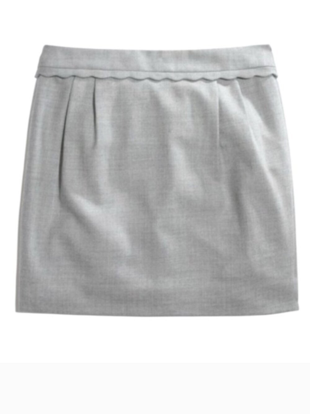 J. Crew Scallop Waist Trim Stretch Wool Mini Pencil Skirt Gray 8 02677
